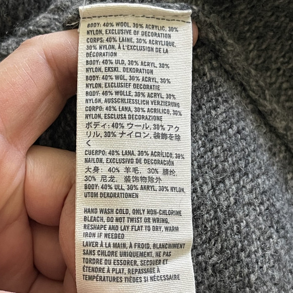 VTG Y2K Abercrombie Fitch Wool Cardigan Sweater Womens Medium Full Zip Varsity - Picture 12 of 13